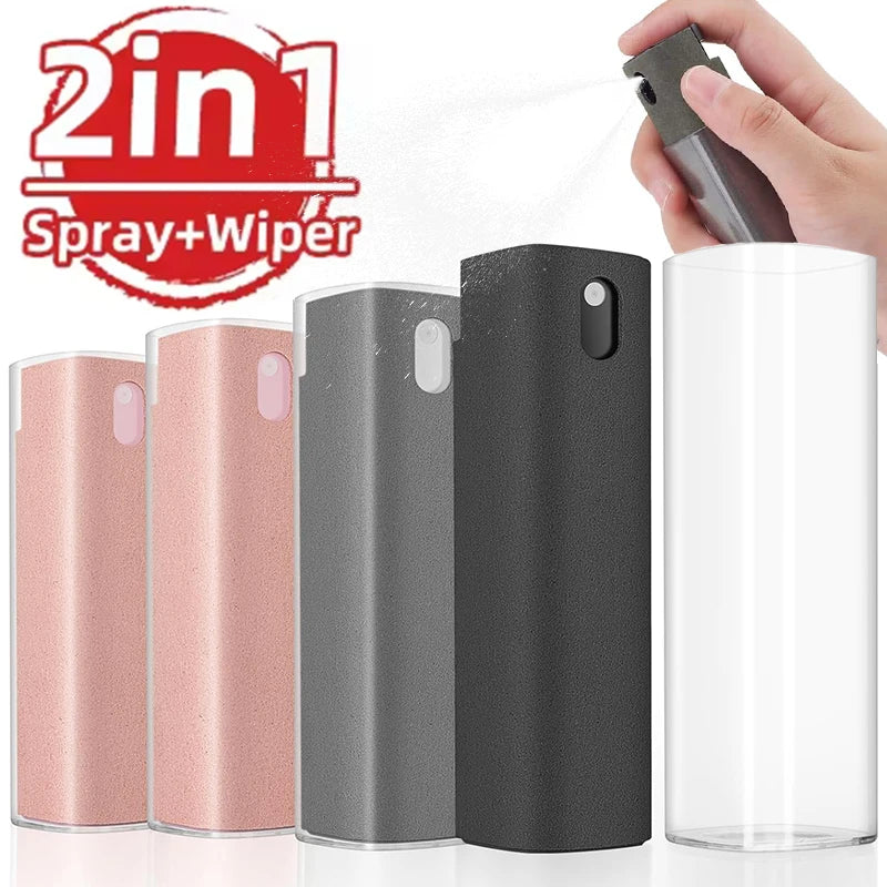 2 In1 Multifunction Microfiber Screen Cleaner Spray Bottle Set For Phone Tablet Latop Cleaning Wipes Cleaner Without Liquid