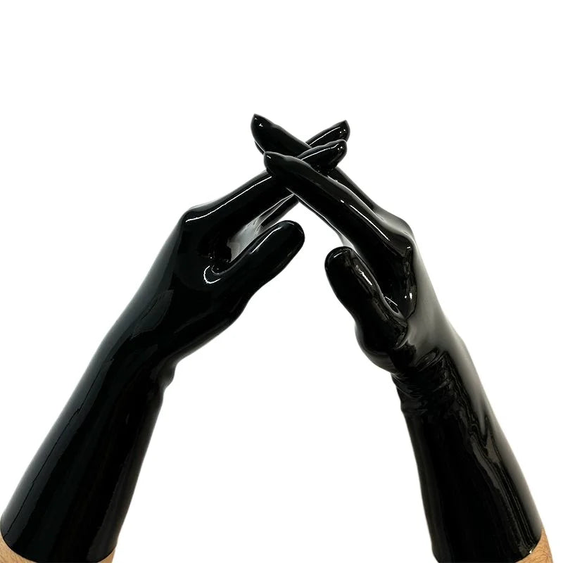 Chlorinated Latex Gloves One-piece High Elastic Black