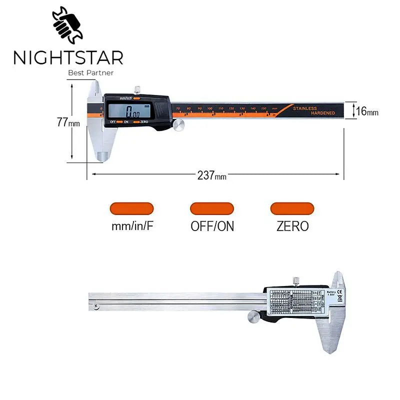 Nauwkeuriger Stainless Steel Digital Caliper 6 '150mm Messschieber Paquimetro Measuring Instrument Vernier Calipers