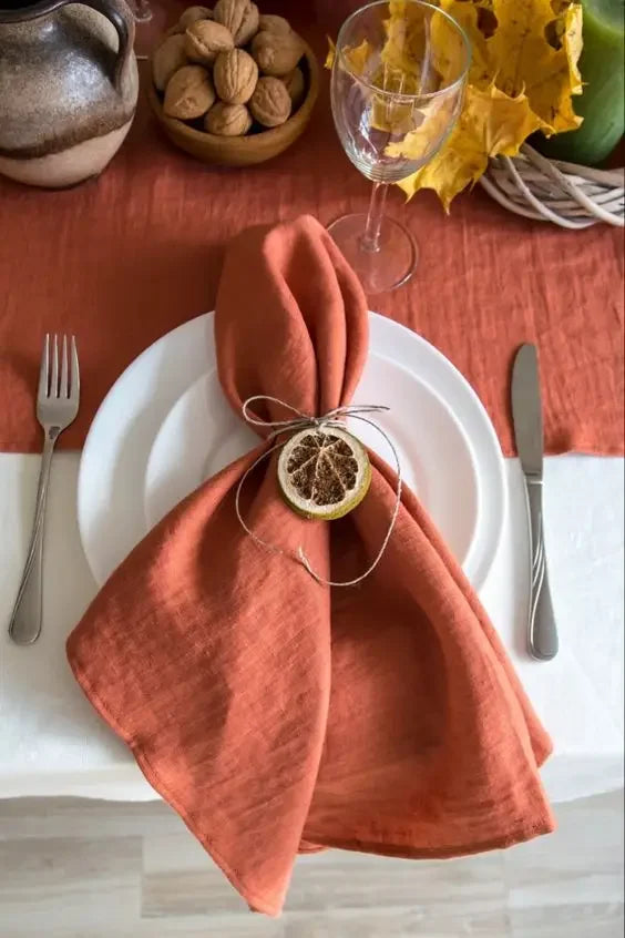 High Quality 100% Linen Napkins Restaurant Wedding Dinner Solid Color Cloth Pure Linen Classical Custom Home Table Napkin