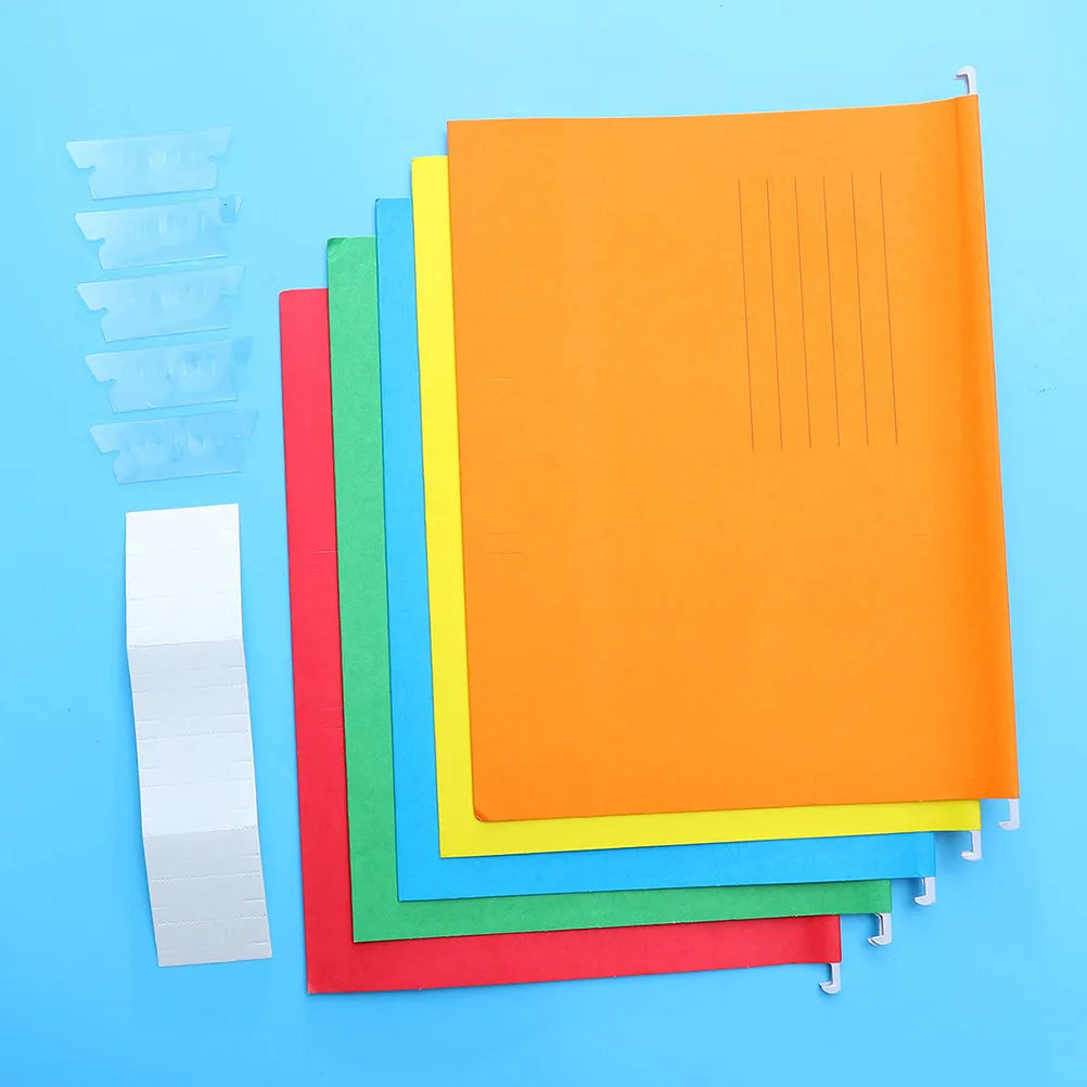 8Pcs Bright Color Hanging File Folders A4 Compatible for Document Sorting Home Office Use Premium Paper Material with