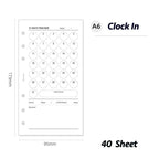 Fromthenon Minimalist Ledger Loose Leaf Paper A6A7 40 Sheets Target Tracking Clock in Replace Core Inner Pages