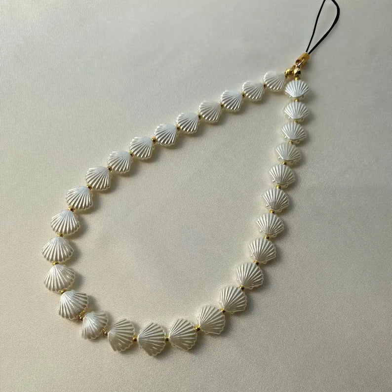 Simple Love Shell Beaded Keychain Mobile Phone Chain Pendant Fashion Mobile XYu Phone Case Accessories Female Jewelry Gifts