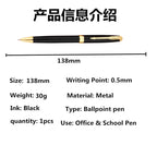 Luxury high quality 388 Black for stainless steel Business office school supplies Ballpoint Pen Golden Clip New