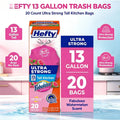 Ultra‑Strong Pink 13 Gallon Tall Kitchen Garbage Bags, Fabuloso Watermelon Fragrance, Heavy‑Duty Scented Trash Bags for Home Kitchen Use, 20 Bags