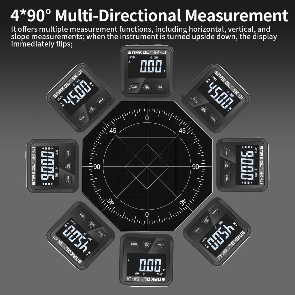snakol Angle Protractor 360 Degree Mini Electronic Digital Protractor Inclinometer Angle Finder Gauge Measurement Box