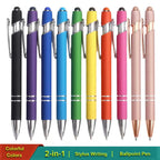 5-10Pieces Ballpoint Pen with Stylus Tip, Metal, 2 in 1 Stylus Ballpoint Pen 1.0 mm Black Ink  for Smartphone, Tablet