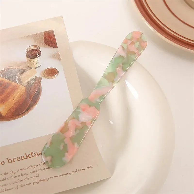 Acrylic Ice Cream Spoon Unbreakable Unique Pattern Tableware Spoon Cake Ice Cream Spoon Butter Cutter