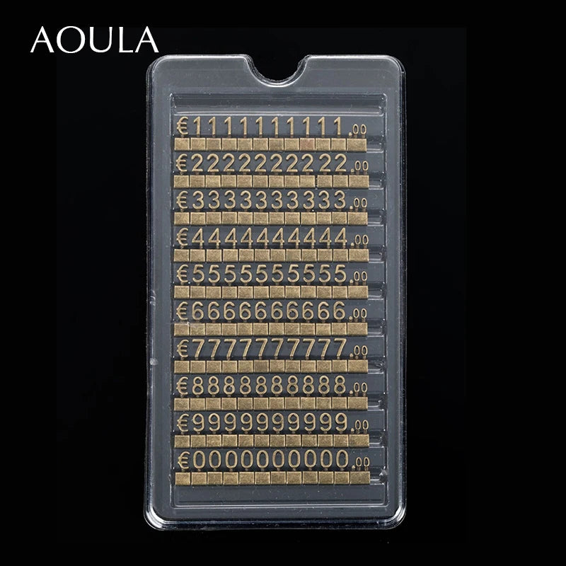 Lot of 10 Metal Mould Assembly Pricing Numbers Stickers Display Tags Digit Cube for Jewelry Shop Counter Price Number Sign Lable