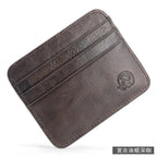New Thin Genuine Leather Mini Wallet Slim Bank Credit Card Holder Men's Business Small ID Case for Man Purse 6 Slots Cardholder