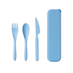 3Pcs/set Wheat Straw Dinnerware Set Portable Tableware Knife Fork Spoon Eco-Friendly Travel Cutlery  Utensil Box Chopsticks