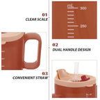 Adult Sippy Cup with Lid and Straw Plastic Mug Drinking Cup Disabled Elderly Spill Proof Dysphagia Cup Parkinsons Aids Living