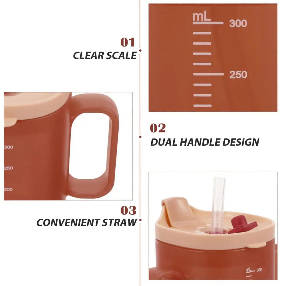 Adult Sippy Cup with Lid and Straw Plastic Mug Drinking Cup Disabled Elderly Spill Proof Dysphagia Cup Parkinsons Aids Living