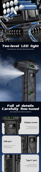 Powerful Violent Fan 1000000RPM Turbo Air Blower 380G Thrust High Speed Brushless Turbo Jet Blower With LED Lighting