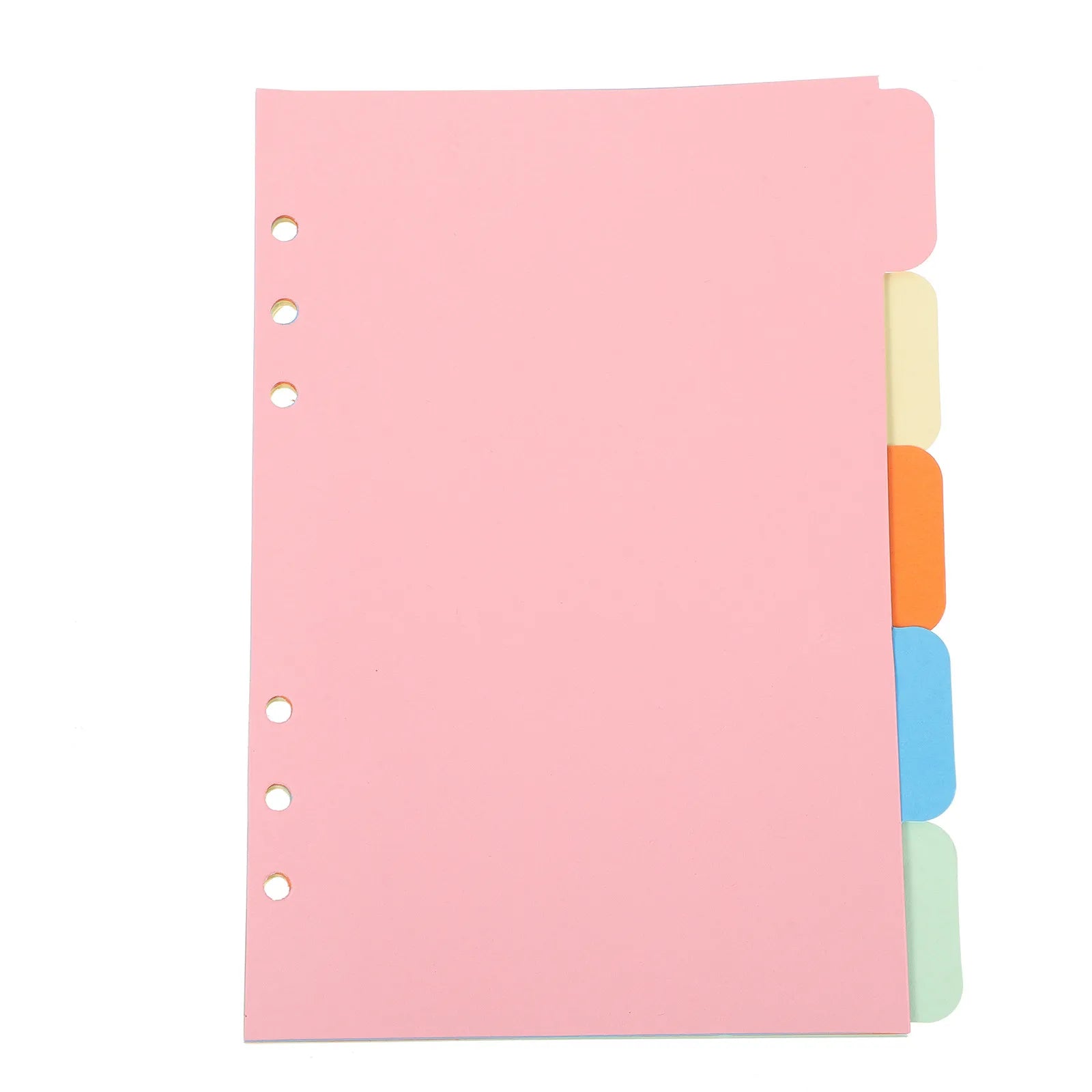 1Set A5 Index Divider Set 5 Color Tab Dividers for 6 Ring Binders Wide Tabs Secure Insertion Binder Sorting Planner Organizer