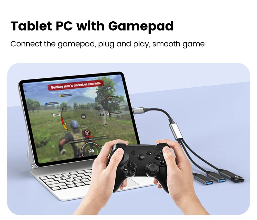 Multifunctional 3 in 1 USB Type C Hub Extensions OTG Adapter Fast Data Transfer Adapter For PC Laptop Macbook HUB Splitter Cable