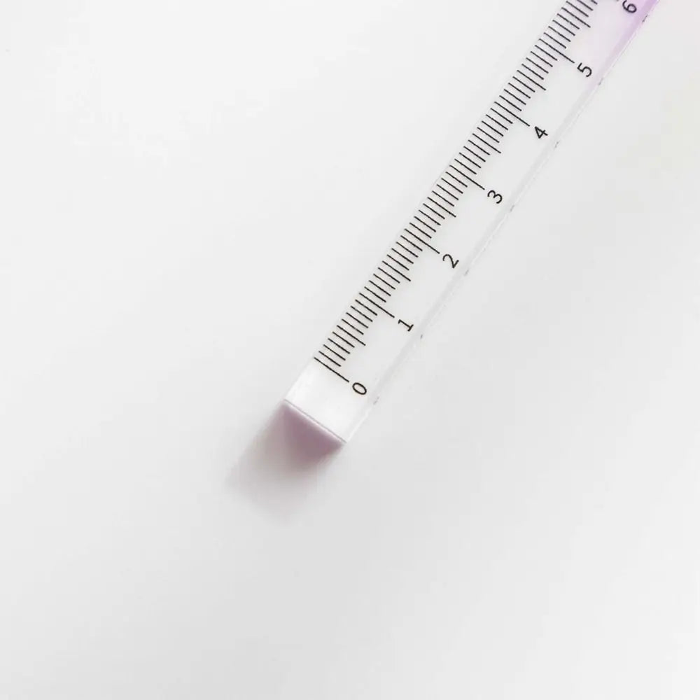 Transparent Straight Ruler High Quality 20CM Acrylic Scale Ruler Gradient Color Quadrangular Ruler Creative Stationery