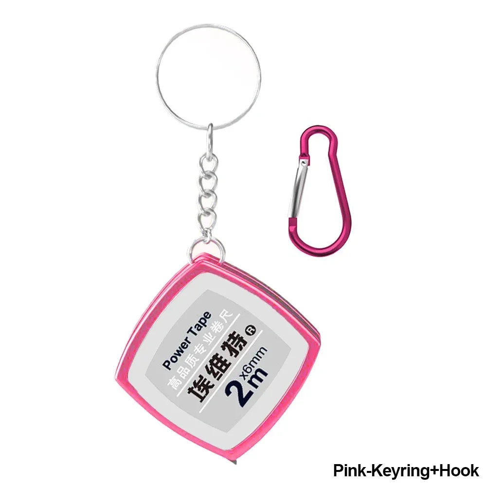 Key Ring Tape Measure Keychain Gauging Tools Retractable Ruler Pull Ruler Measuring Tools Stainless Steel Portable