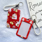 1Pc Solid Color Student Bus ID Card Protective Cover Keyring School Access Door Card Credit Card Holder Bag Set Key Chain