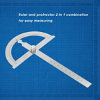 Angle Finder Ruler 0-180 Degree Stainless Steel Protractor Goniometer Angle Finder Gauge 15cm Ruler Stainless Steel Angle Finder