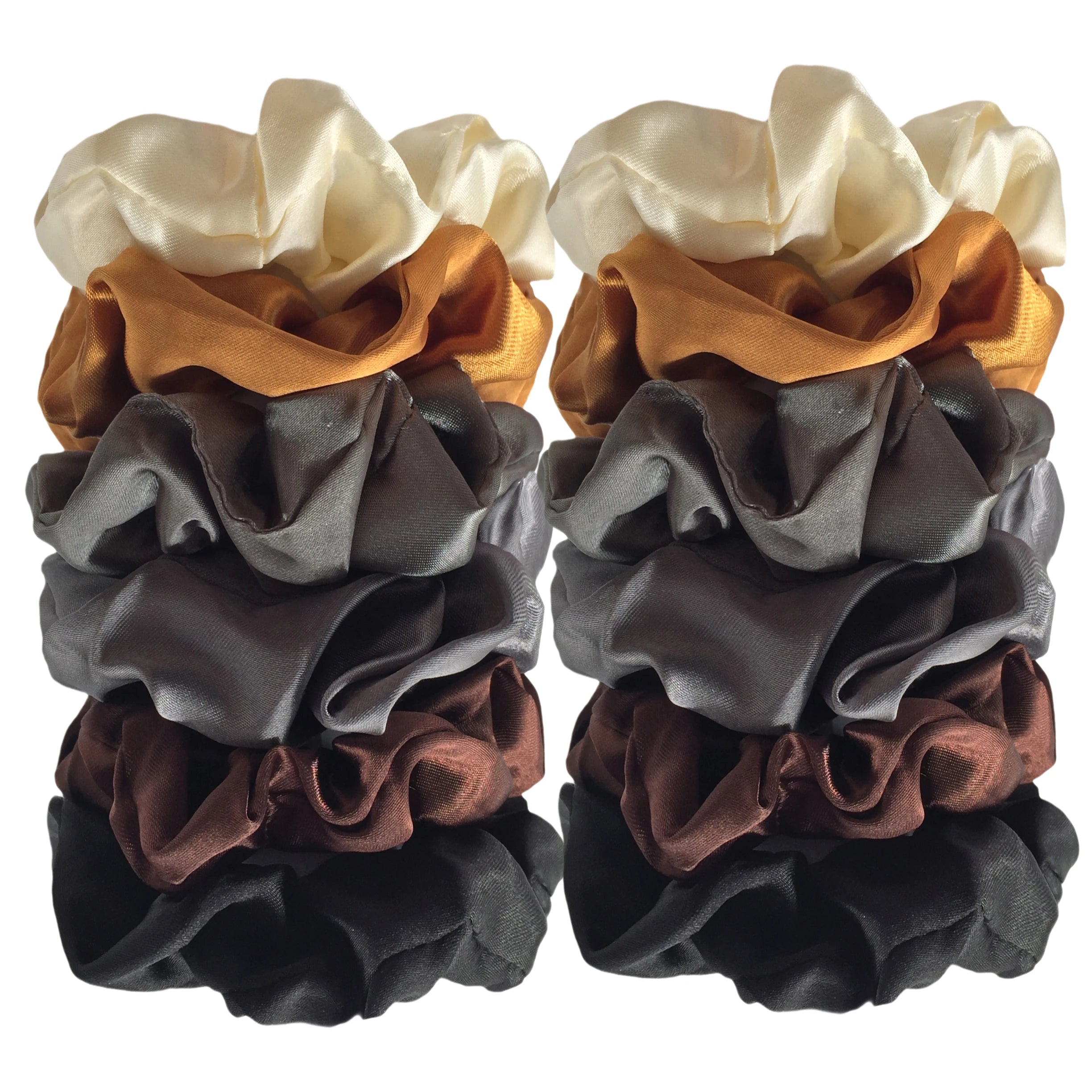 12/8pcs Premium Satin Large Intestine Hair Bands for Women Hundreds of Fabric Rubber Bands Hair Accessories