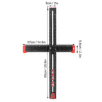 Aluminum Alloy T Square Hardware Jig 3 Sliderd Design Clear Markings Aluminium Alloy Body 60cm for Home Crafting Projects