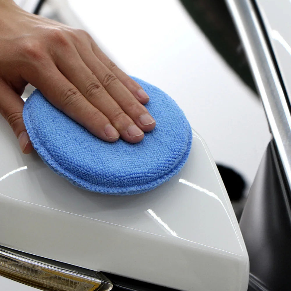 Car Detailing Applicator Pads Car Care Waxing Polish Sponges Soft Microfiber Round Pocket Foam Sponges Car Cleaning Tools 5"