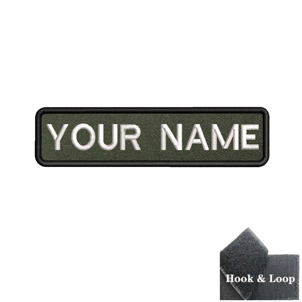 1PC 10cmX2.5cm Custom Personalized Name number Patch Stripes Badge tags chevrons Armband Iron On Or Hook Loop embroidered