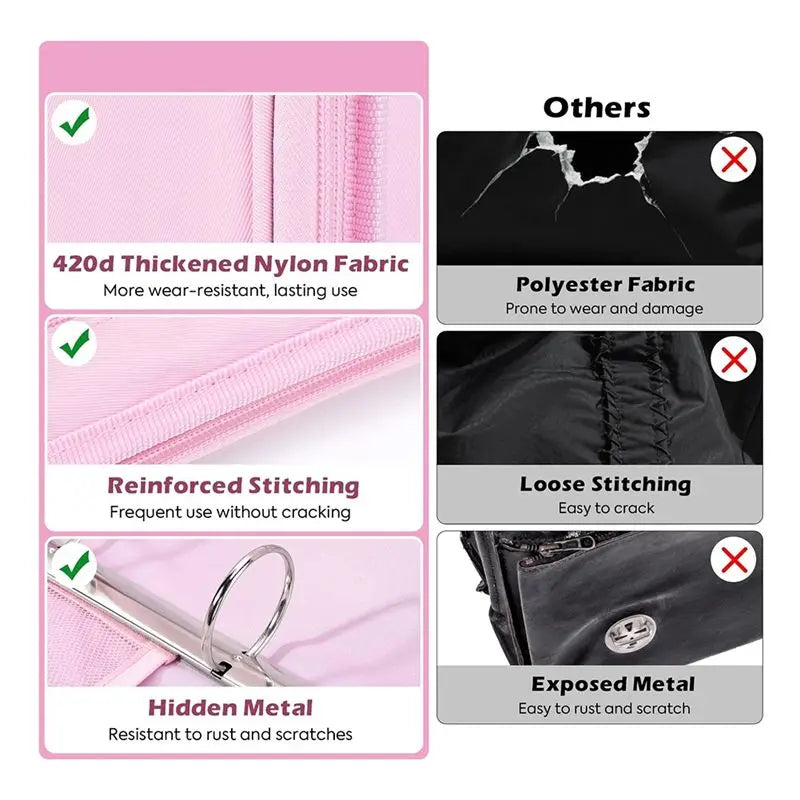 Zipper Binder,2 Inch 3 Ring Multi-Pocket, 500 Sheet Capacity 5 Tab Expanding File Folder, Zipper Bag Included-AU41