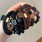 5pcs/20pcs Highly Elastic and Durable Rubber Band Simple High Ponytail Hair Rope Women's Hair Rope Hair Decoration Set