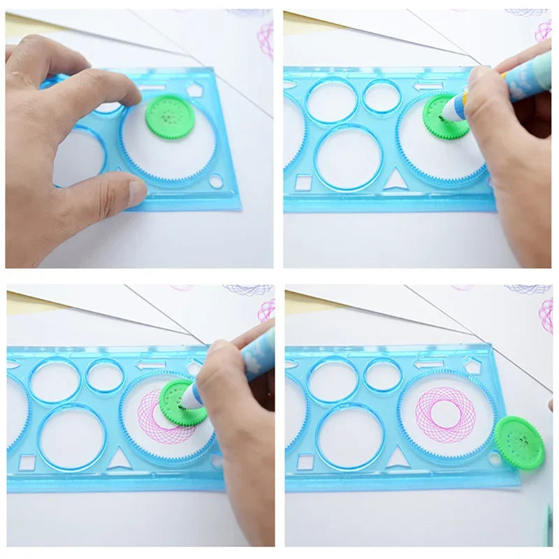 Geometry Spirograph Drawing Stencils Set Painting Template Art Crafts Creative Teenager Educational Toy Variety of Flowers Ruler