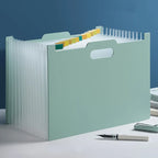 Modern white A4-sized foldable file storage box - with multiple pockets, the ideal desktop folder and desktop storage box