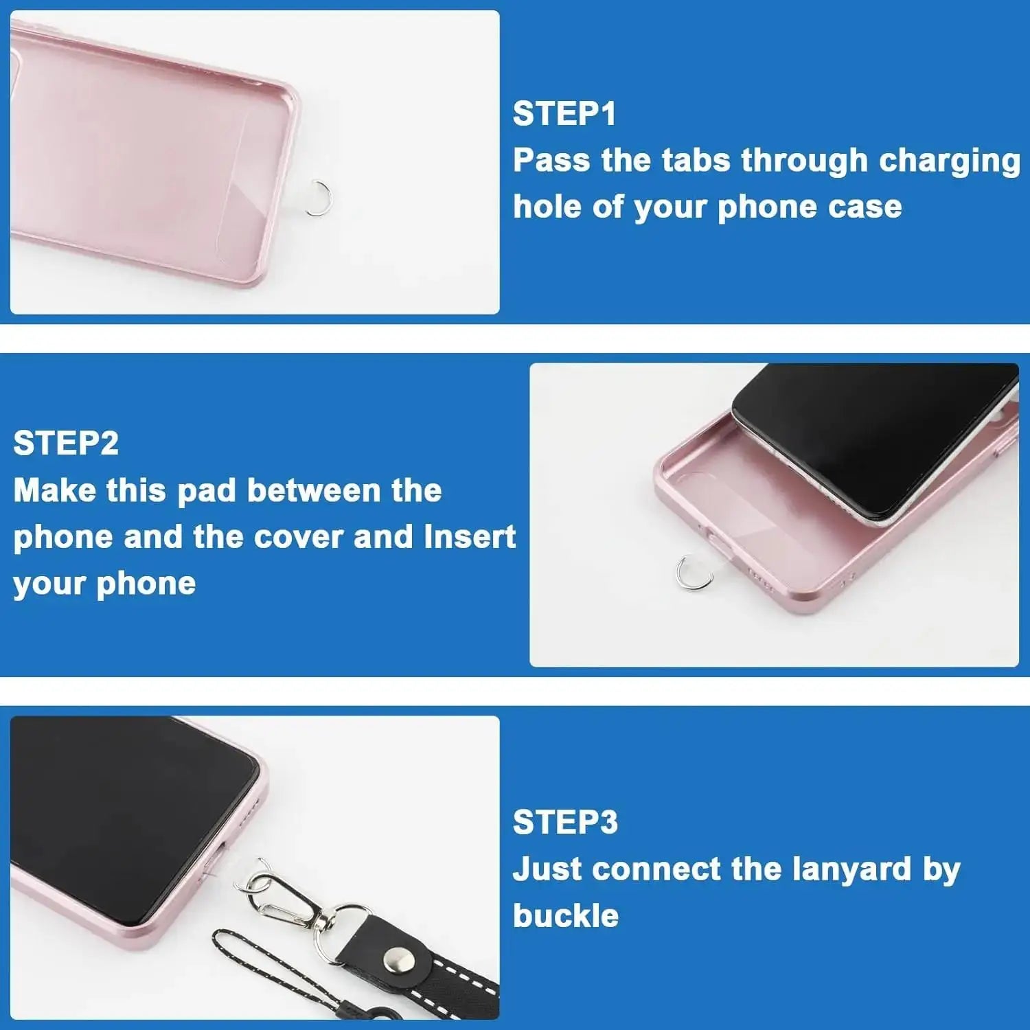 10/5/1Pcs Universal Tpu Mobile Phone Anti-lost Lanyard Card Gasket Nylon Detachable Phone Hanging PLR Strap Patch Tether Pad