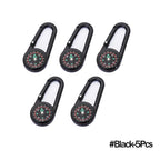 Outdoor Compass Carabiner Mini Camping Keychain Mountaineering Hiking Backpack Buckle with Compass Survival Children Gifts