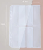 A5A6  5Pcs Binder Zipper Folders For 6-Ring Notebook Binder Transparent Loose Leaf Document Filing Bags