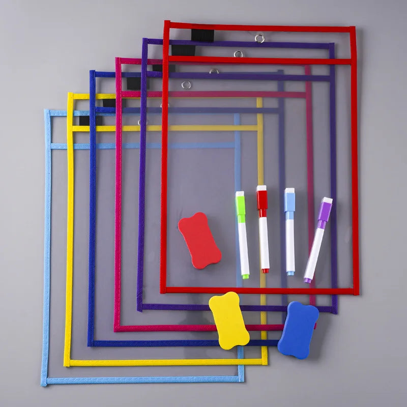 File Set Hanging Set Storage Bag Pet Transparent Dry Erase Bag Document Holder Clear Plastic Organizer Pouch