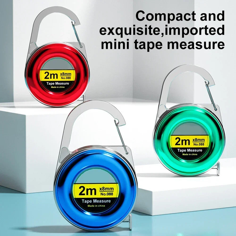 Retractable Keychain Tape Measur Portable Mini Centimeter Inch Retractable Ruler Roulette 2 Meter Measure Tape Gift