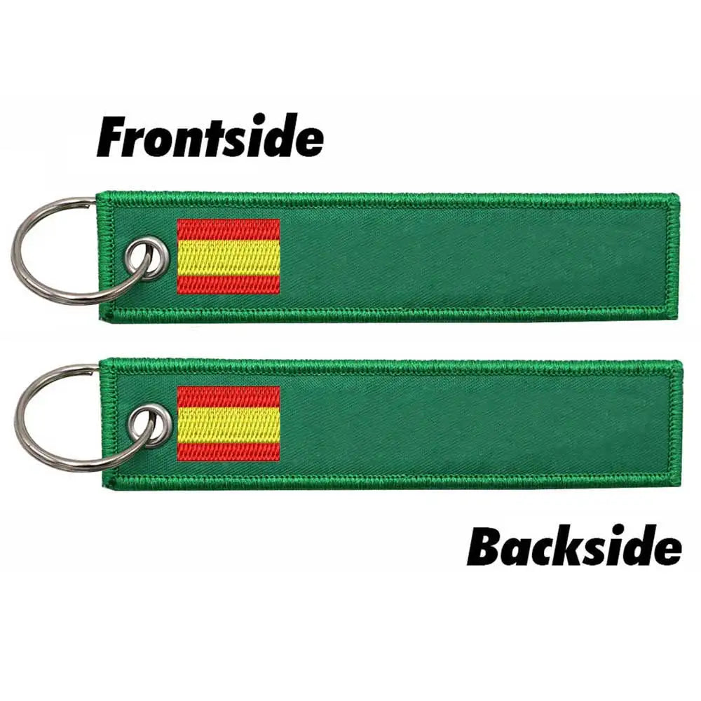 Personalized Keychain Customize Text Tag Double Sided Military Flag Embroidery for Motorcycles Cars ATV Scooters