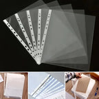 50 A4 Transparent Plastic Folders - 3-Ring Binder, Test Papers, Invoices, Office Supplies, Easy Design, 4C Thickness, Normal Use