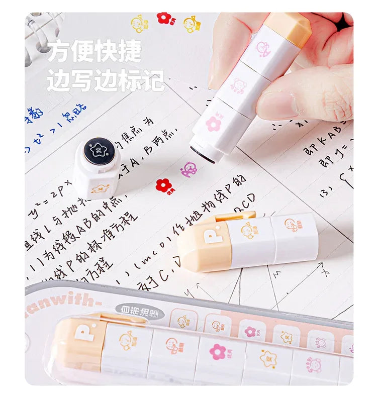 Cute Multi-link Mood Stamp Set – Kawaii INS Style Journal Diary Stamps, Scrapbooking Supplies for Planners Crafting, Creative Marking Tools for Teens Girls
