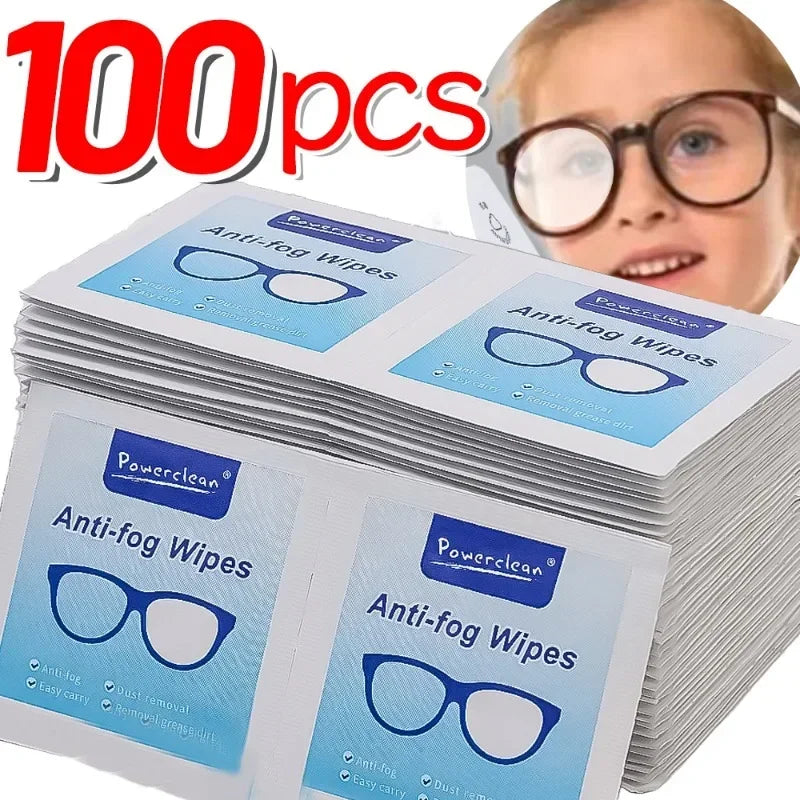 10-100Pcs Glasses Cleaning Wet Paper Disposable Anti Fog Misting Dust Remover Lens Wipes Sunglasses Phone Screen Cleaner