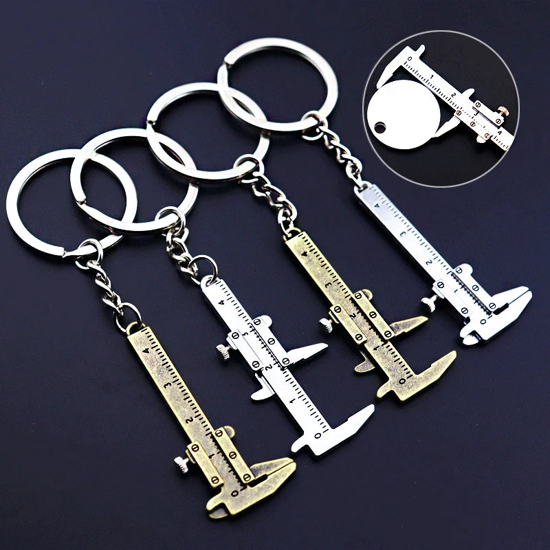 New Fashion Car Key Mini Vernier Caliper Portable 0-40mm Keychain Measuring Gauging Tools Car Turbo Key Chain Ring Ruler Caliper
