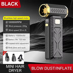 2026 New 1000000RPM Turbo Jet Blower 2in1 Super Powerful Air Blower Vacuum Dust Cleaner USB Rechargeable 65m/s Violent Blower