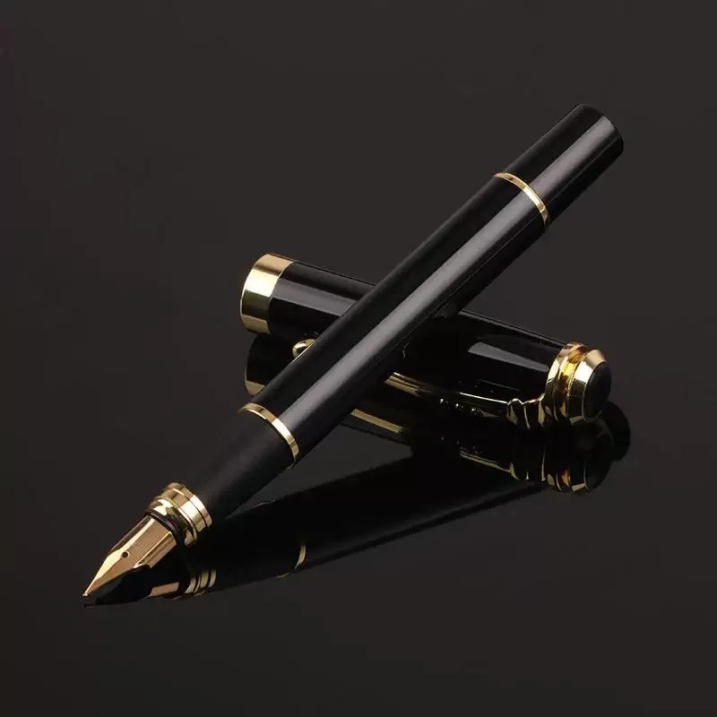 Metal Fountain Pen Business Black Heavy Feel Calligraphy Practice Pen Signing Pen High End Business and Student Use