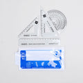 4 Pcs Ruler Set Multifunctional Straight Triangle Ruler Protractor Math Geometry Kit for School Kids Drawing Measuring