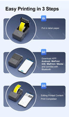 P2 Thermal Wireless Label Printer 20-58mm 2 inch Portable Bluetooth Sticker Mini Printer Price Tag Barcode Label Maker DIY