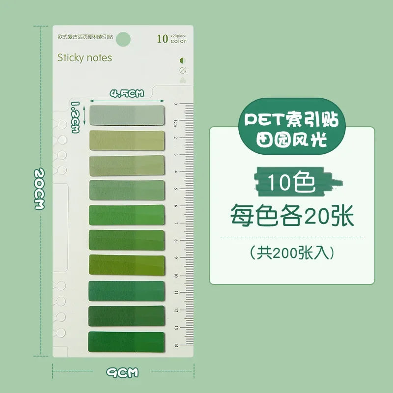 200 Sheets Transparent Sticky Notes Self-Adhesive Reading Annotation for Books Notepad Bookmarks  Memo Pad Index Tabs