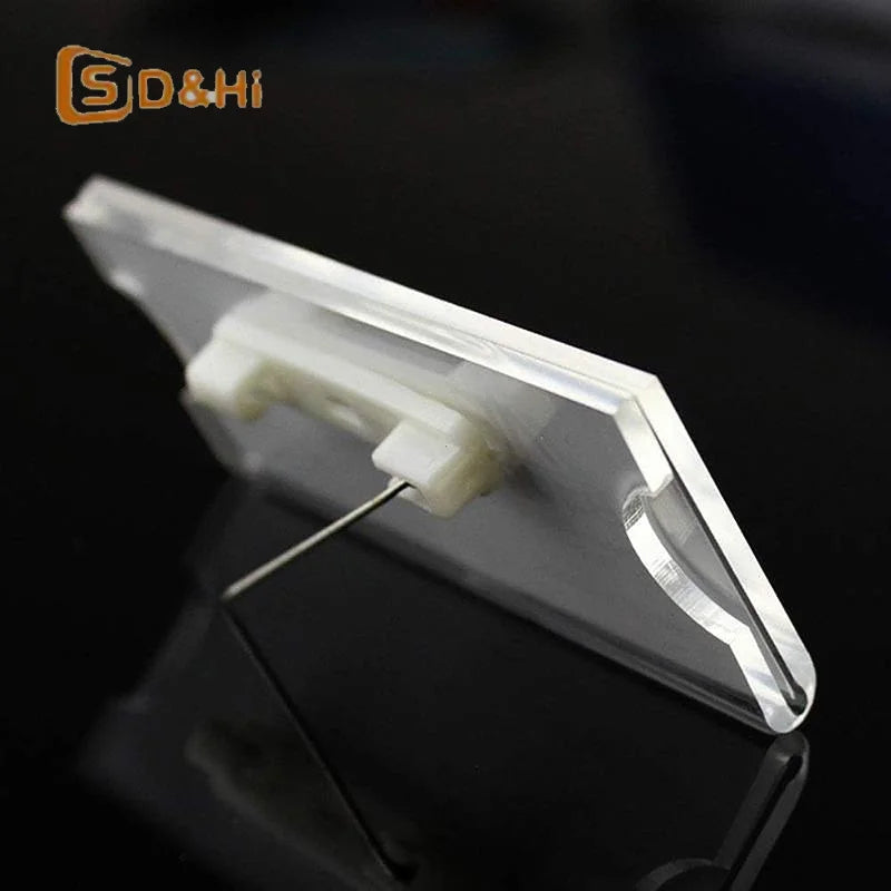 10/20/30Pcs Name Tag Blank Name Badges Acrylic Name Tag Holders 70x30mm Insert Blank Acrylic Nameplate