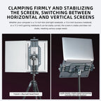 LEAPLIGHT Aluminum Alloy Laptop Stand Horizontal Vertical Screen Clamp Portable Holder W/ Arca Swiss Plate 1/4' Screw for Tripod