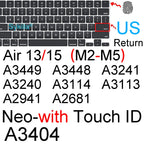 Keyboard Cover for Macbook Air 13 M5 M4 15 M3 11 Pro 13 14 M2 M1 Max Pro 16 15 12 Neo Silicone Protector Case Skin A3426 A3428